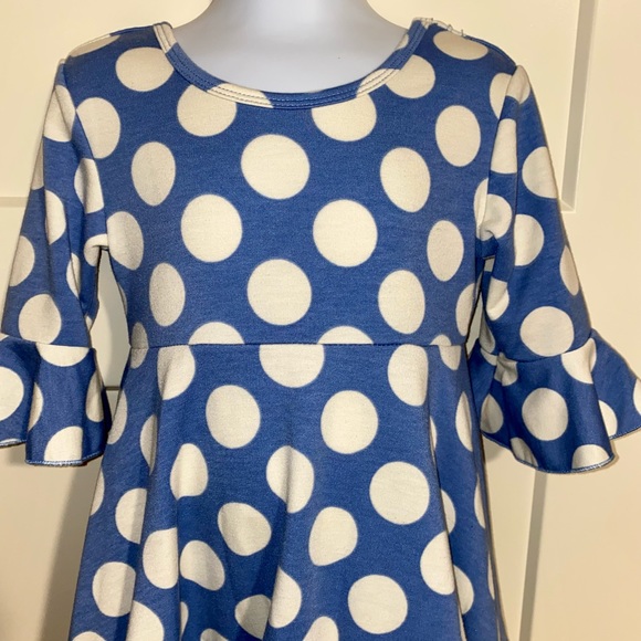 OH DEER! CHILDREN’s BOUTIQUE BLUE WHITE POLKA DOT TWIRLING DRESS 2T GIRLS - Picture 2 of 7